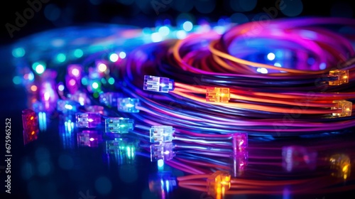 Colored electric cables and optical fiber for technology and business