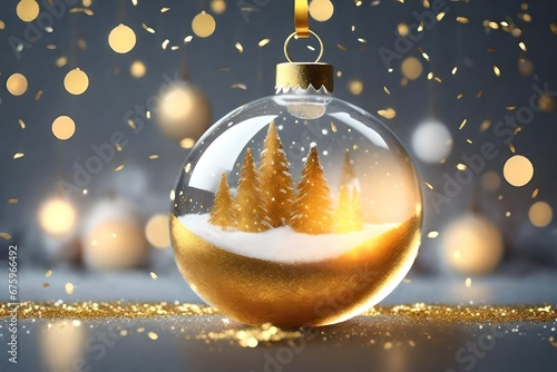 golden christmas ball