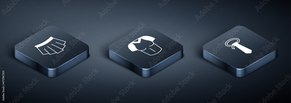 Set Isometric Skirt, Tie and T-shirt icon. Vector Set Isometric Skirt, Tie and T-shirt icon. Vector