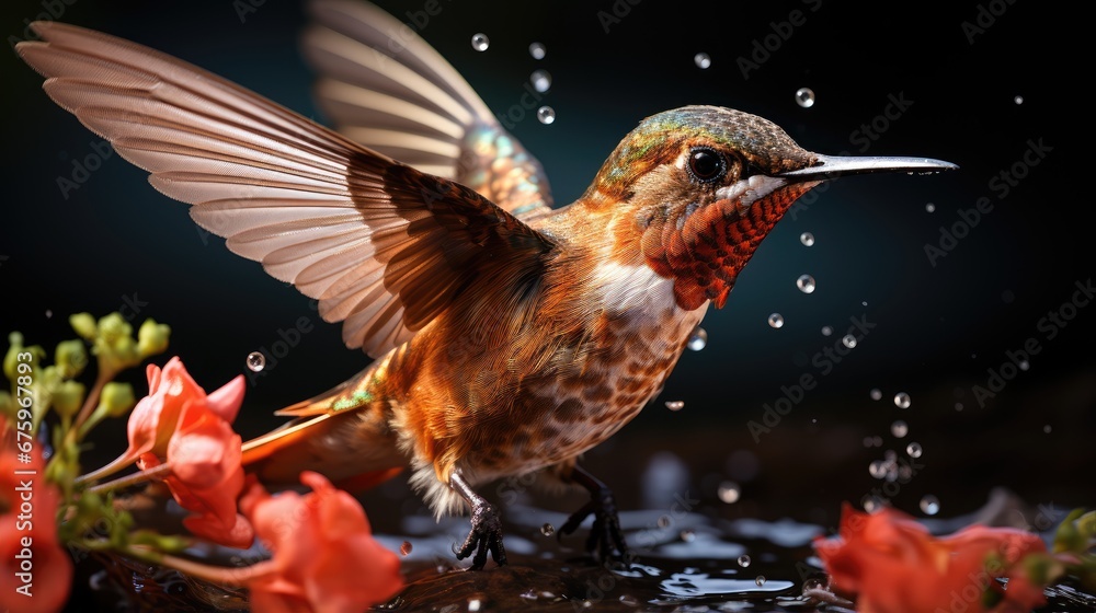 Fototapeta premium Hummingbird, Background Image, Background For Banner, HD