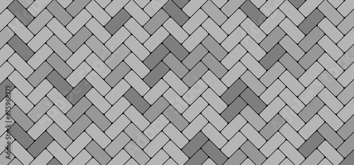 Cartoon paving stones pattern. sidewalk tiles. Zig zag paving blocks. Pavement stones. Street cobblestone, tile path, sidewalk park, road or garden patio sign,  Vector bricked, pebbled surface, ground