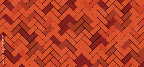 Cartoon paving stones pattern. sidewalk tiles. Zig zag paving blocks. Pavement stones. Street cobblestone, tile path, sidewalk park, road or garden patio sign,  Vector bricked, pebbled surface, ground