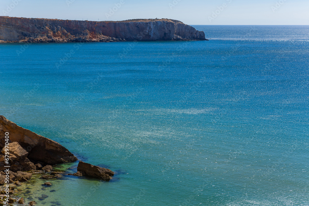 Cliffs in Sagres coast in Portugal