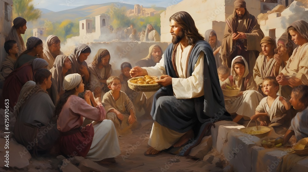 Jesus feeds rhe five thousand Jesus feeds rhe five thousand