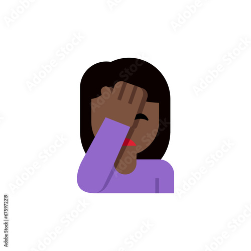 Woman  Facepalming Dark-Skin
