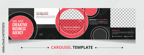 Social media post or carousel template Design with elements
