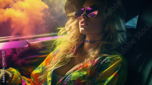 Sensual Euphoria - A Colorful Attractive Women - MDMA - Cannabis - Drugs, Perfect for Screensavers and Desktop Backgrounds © The_AI_Revolution