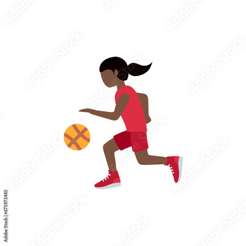 Woman Bouncing Ball Dark-Skin