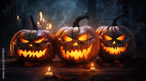 Halloween Scary Pumpkins © FryArt Studio