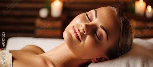 The woman visited the luxurious spa in the hotel to indulge in a relaxing massage treating her skin with utmost care while embracing a healthy and happy lifestyle during her vacation