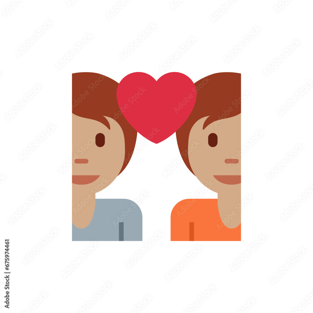 Fototapeta premium 💑🏽 Couple with Heart: Medium Skin Tone