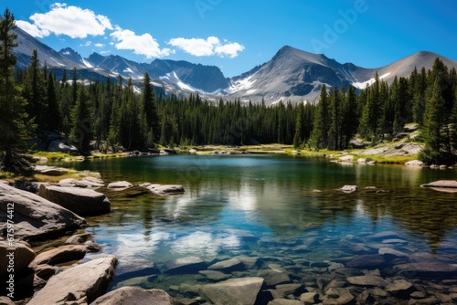 lake in the Rocky Mountains photo