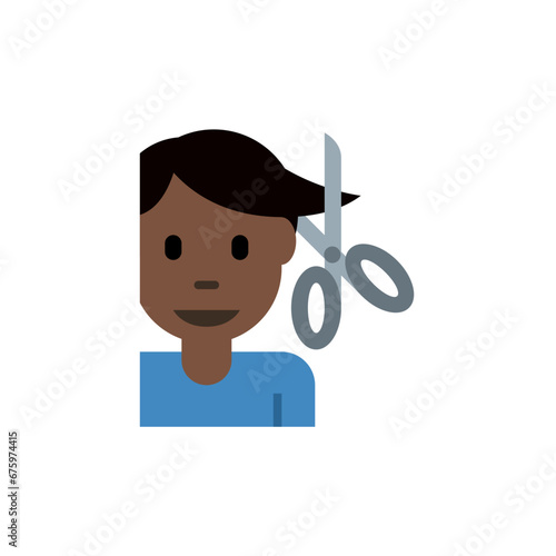 Man Getting Haircut Dark-Skin
