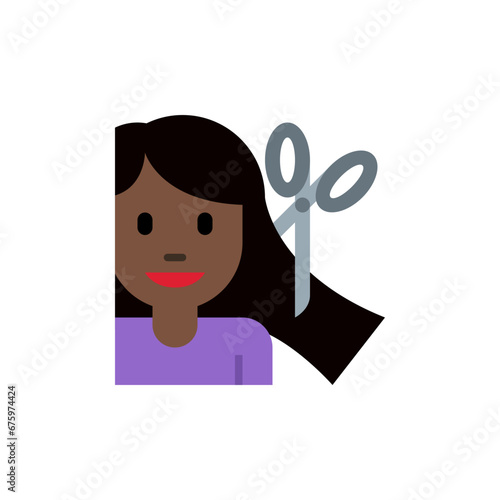 Woman Getting Haircut Dark-Skin