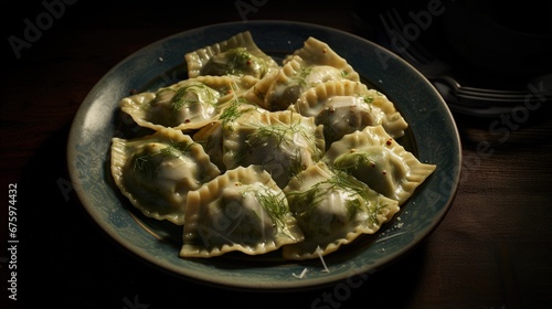 A Plate of Artichoke Ravioli with room for Copy