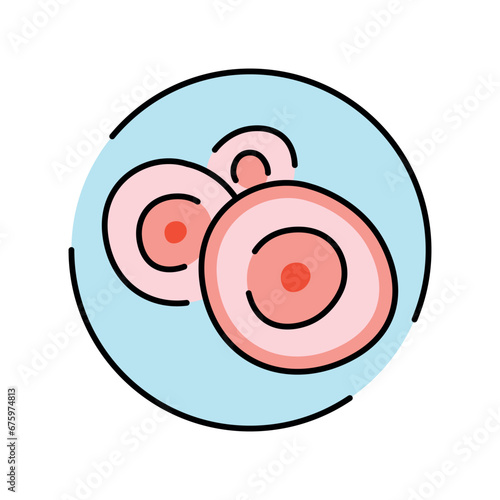 Cells color line icon. Organisation in organism.