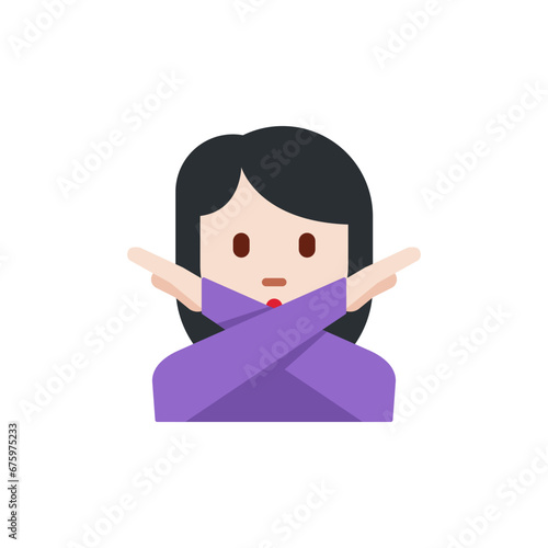  Woman Gesturing No: Light Skin Tone