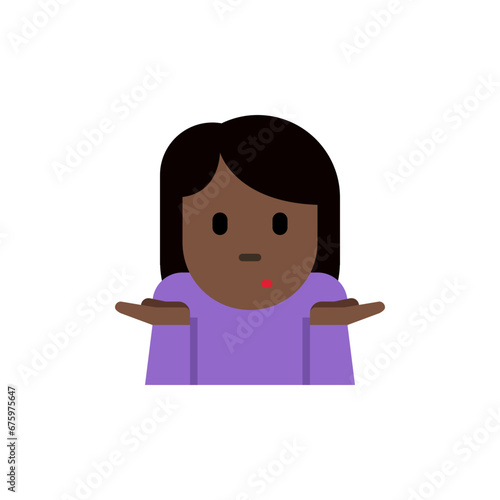 Woman Shrugging Dark-Skin