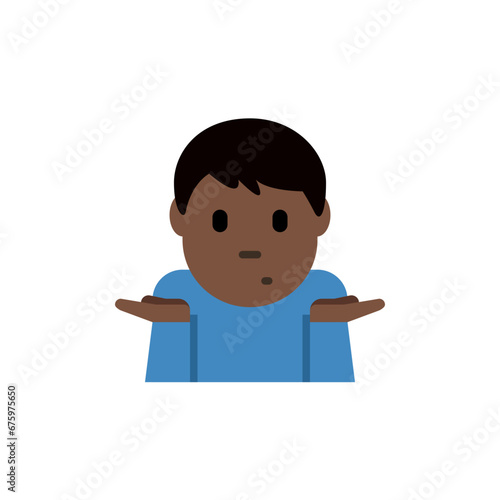Man Shrugging Dark-Skin