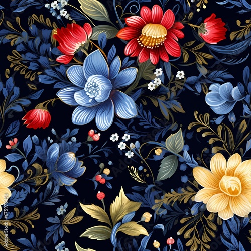 floral pattern on a dark background