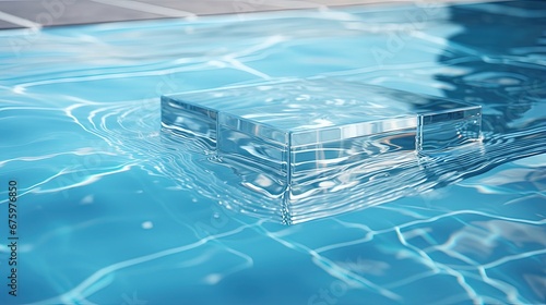 A Swimming pool. 3D rendered Illustration. Square piece of water. 3D Illustration