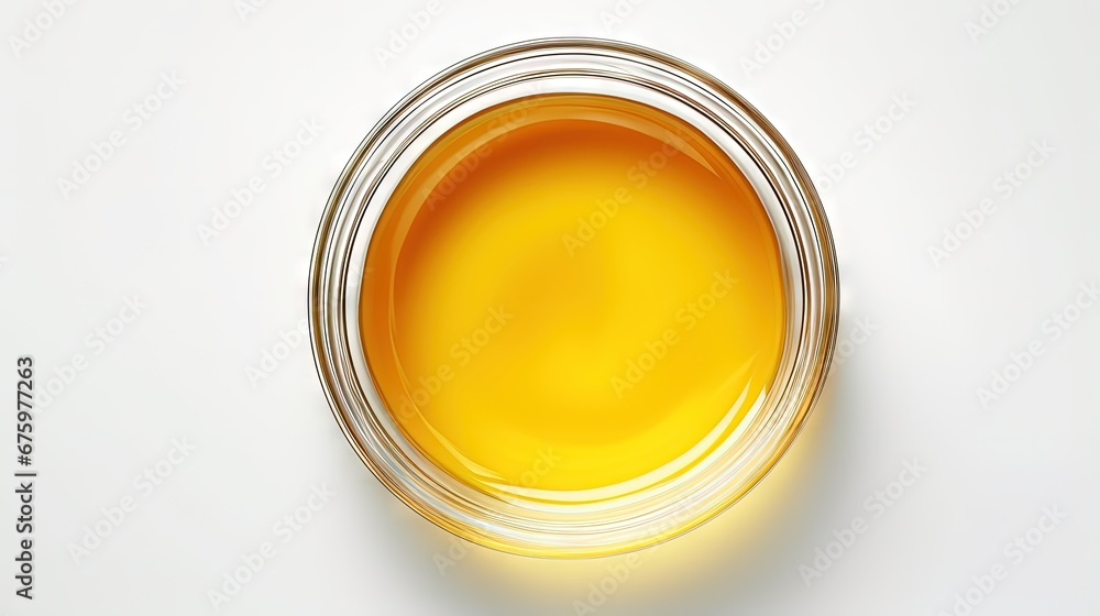 ghee oil. Ghee or clarified butter in jar on a light background. vertical image. top view. place for text. ghee oil. Ghee or clarified butter in jar on a light background. vertical image. top view. place for text.