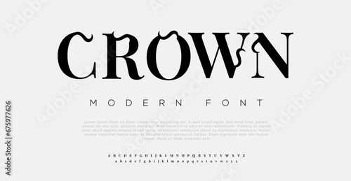 CROWN Abstract modern urban alphabet fonts. Typography sport, technology, fashion, digital, future creative logo font. vector illustration