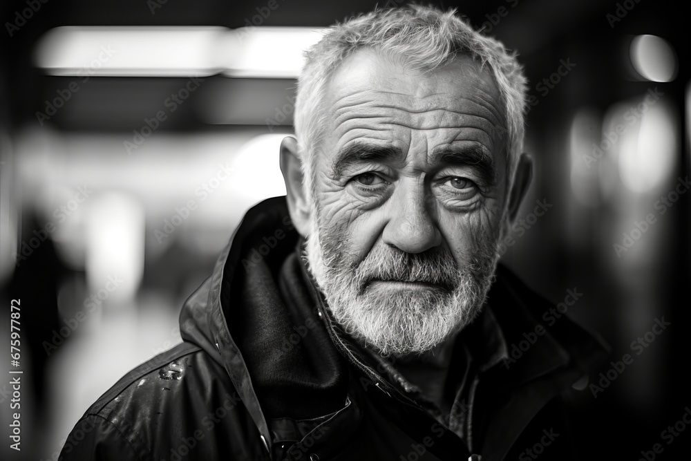 Portrait of an old man with a gray beard and mustache. Portrait of an old man with a gray beard and mustache.