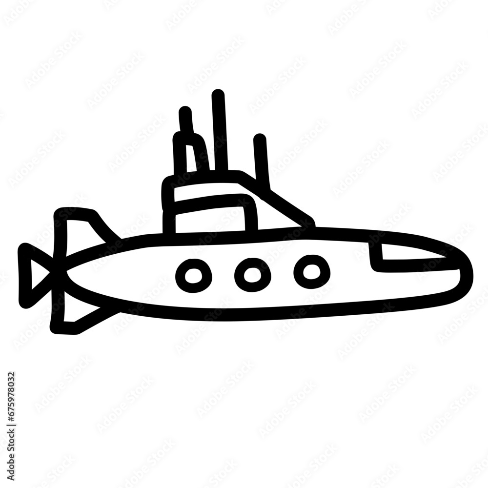 submarine line icon submarine line icon