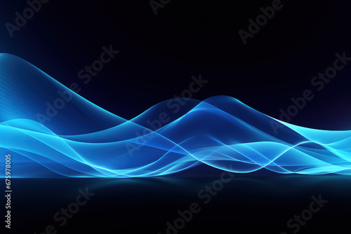 Dynamic Blue Sound Wave Vector Illustration