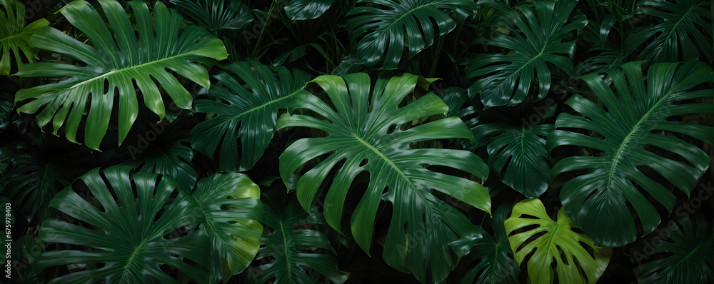 Tropical jungle Monstera leaves, Exotic plants. Can be used for background, greeting cards, flyers, invitation. Tropical jungle Monstera leaves, Exotic plants. Can be used for background, greeting cards, flyers, invitation.
