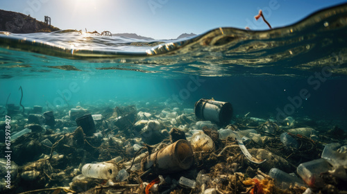 ocean pollution, sea, garbage, trash, plastic bottles, dirty water, environmental disaster, global problems, ecology, environmental, eco-consciousness, waste, human activity, damaged nature, view, eco