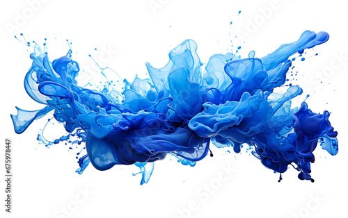 Blue Ink Splash with Transparent Background