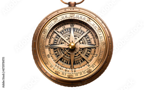 Vintage Brass Compass Transparent Background