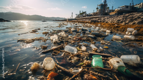 ocean pollution, sea, garbage, trash, plastic bottles, dirty water, environmental disaster, global problems, ecology, environmental, eco-consciousness, waste, human activity, damaged nature, view, eco photo