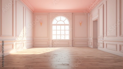 Empty interior room 3d illustration