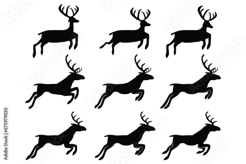 silhouette of deers, christmas reindeers