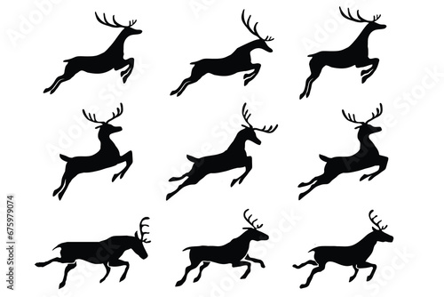 silhouette of deers, christmas reindeers