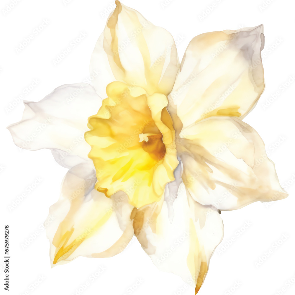 watercolor white narcissus flower watercolor white narcissus flower