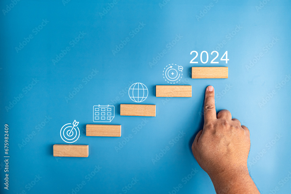 2024 for countdown of merry Christmas and happy new year by technology concept, Start new business and new life.. 2024 for countdown of merry Christmas and happy new year by technology concept, Start new business and new life..