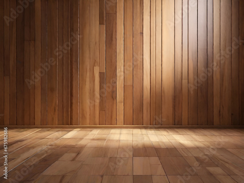 Wooden floor or empty interior background and shadows.