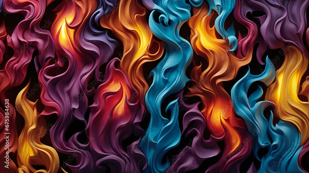 Flames of Fantasy: A Vivid Dance of Colors in a Mesmerizing Abstract Fire Design