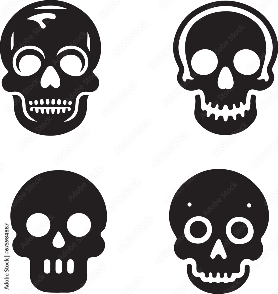 Art Deco skull black and white, Mordan vector design. Art Deco skull black and white, Mordan vector design.