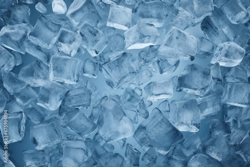 Simple Concept Grainy Blue Ice Background. Textured Surface of Frozen Ice Patterns and Bubbles