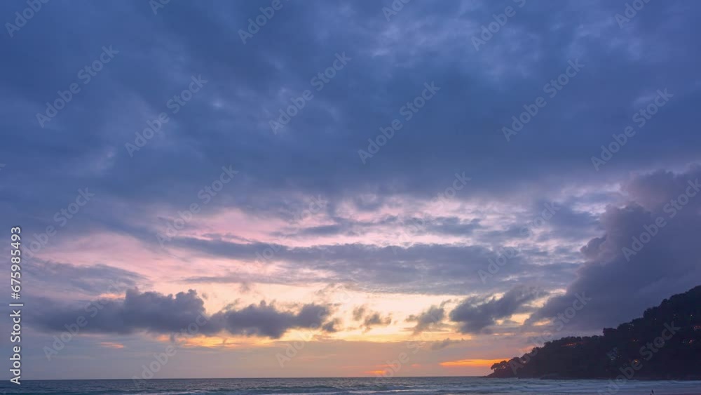 time lapse beautiful clouds are moving slowly in the colorful sky at sunset..Nature video High quality footage. Meditation ocean and sky background..Majestic sunset or sunrise cloudscape background. time lapse beautiful clouds are moving slowly in the colorful sky at sunset..Nature video High quality footage. Meditation ocean and sky background..Majestic sunset or sunrise cloudscape background.