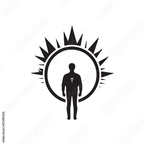 man abstract logo icon silhouette isolated design man vector person concept
