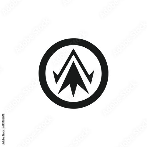 Free Download Logo of abstract icon vector silhouette isolated design up arrow concept - GFXLoad