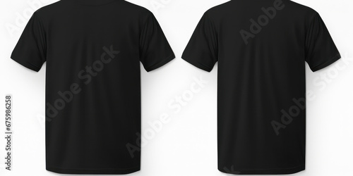 Empty Space for Design: Black T-Shirt Front and Back. Ai generative