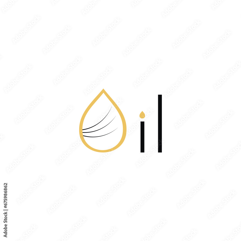Treatment oil for hair, lashes and brows. Hair oil essential logo with drop oil and hair logo symbol-vector.