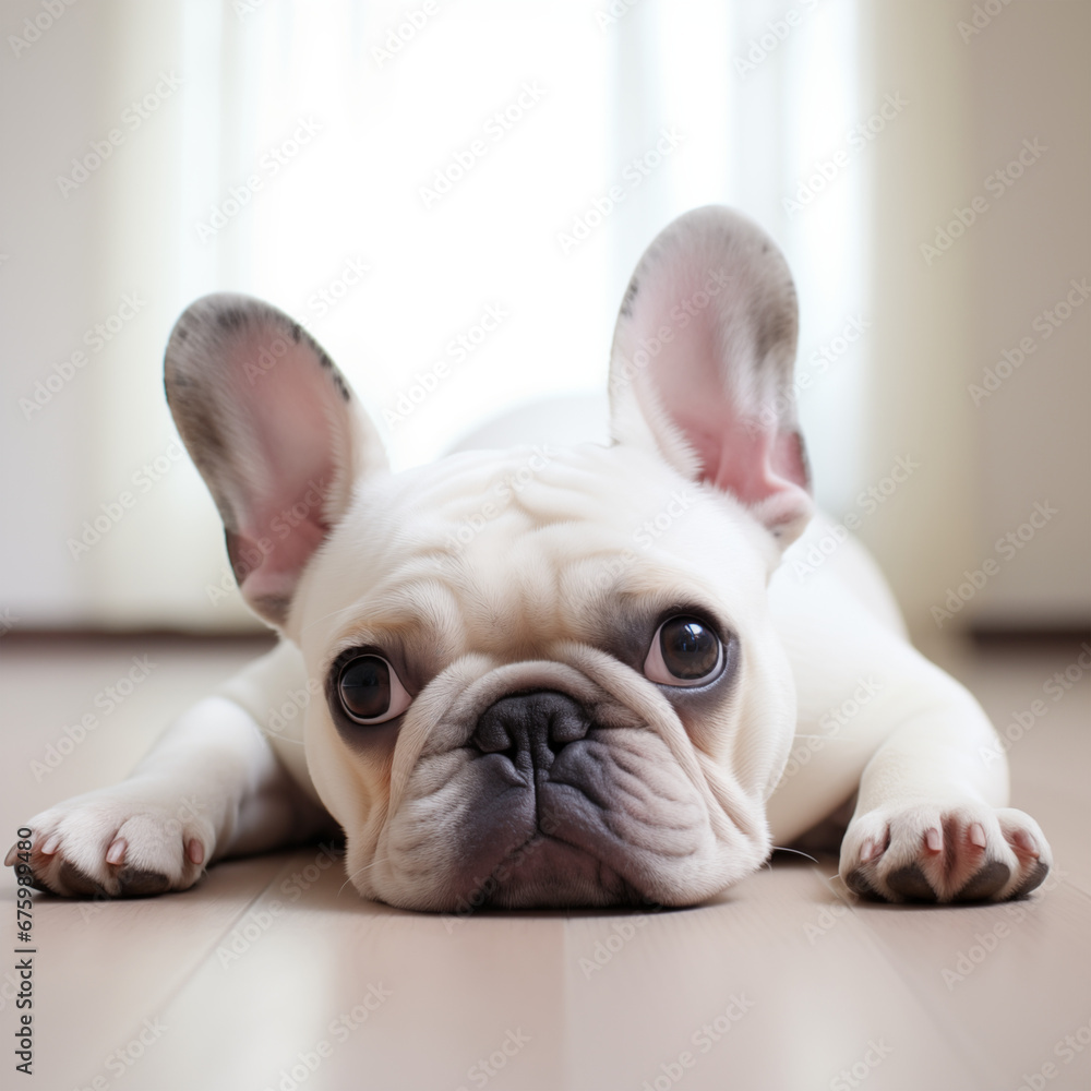 french bulldog puppy looking at camera